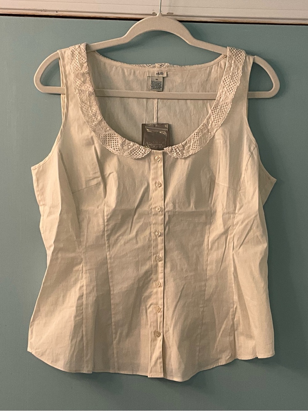 NWT Odille Cream Button-Down Top from Anthropologie